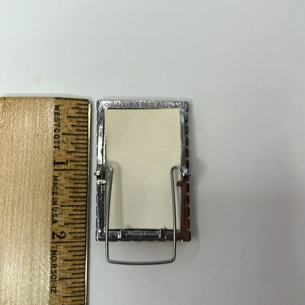 3/$12 Liz Claiborne mini picture frame lavender crystals purple flower accent